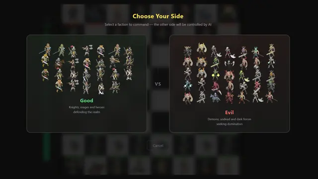 Choose your side: Good or Evil